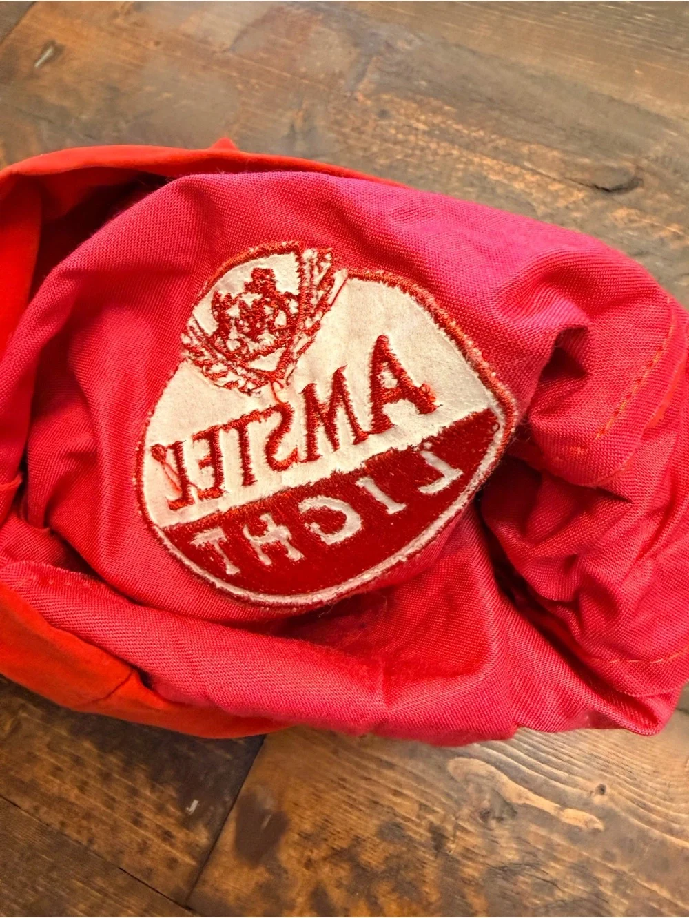 Vintage Amstel Light Beer Red Velour Velvet Drawstring Ditty Bag Collectible